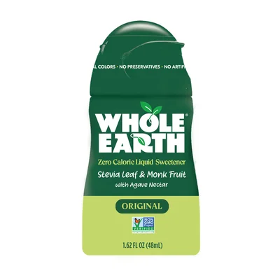 وول إيرث (Whole Earth) مُحلي سائل ستيفيا ومونك فروت، نكهة أصلية - 1.62 أونصة سائلة (عبوة من 1)