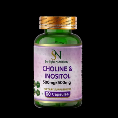 كبسولات كولين وإنوزيتول 500mg/500mg من سانلايت نوتريشنز - 60 كبسولة