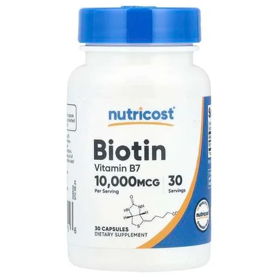 Nutricost Biotin for Hair, Skin & Nails Support, Capsules - 30 Count