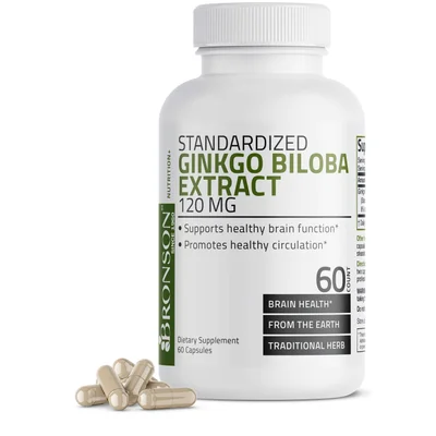 BRONSON Ginkgo Biloba for Cognitive Function & Memory Support, Capsules - 60 Count