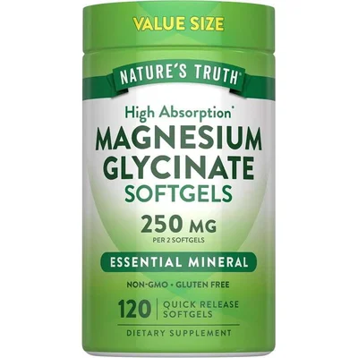 NATURE'S TRUTH Magnesium Glycinate for Muscle & Nerve Support, Capsules - 120 Count