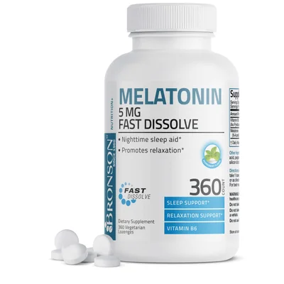 BRONSON Melatonin Sleep Aid, Chewable Tablets Peppermint - 360 Count