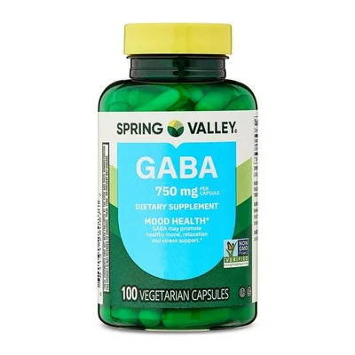 SPRING VALLEY GABA for Relaxation & Calm Mood Support, Capsules - 100 Count
