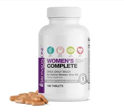 BRONSON Complete Women's +50 Multivitamin for Women Over 50, Tablets - 180 Count