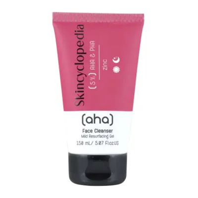 سكين سيكلوبيديا (Skincyclopedia) منظف الوجه AHA & PHA بتركيز 5% مع الزنك، لتنظيف عميق وتقشير البشرة - 150 مل