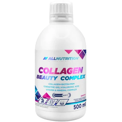 ALLNUTRITION كولاجين بيوتي كومبلكس، لتعزيز جمال البشرة والشعر والأظافر، سائل - 500 مل