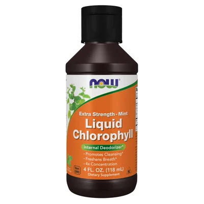 NOW Foods Liquid Chlorophyll Mint Flavor, Internal Deodorizer & Detox Support, 118ml