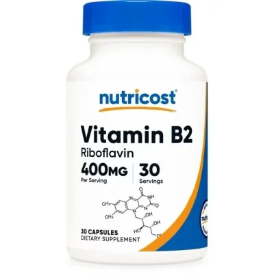 نيوتريكوست (Nutricost) فيتامين ب2 ريبوفلافين لدعم الطاقة، كبسولات - 30 كبسولة