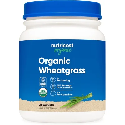 Nutricost Organic Wheatgrass Powder for General Health Support, Powder - 454g