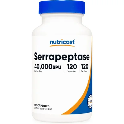 نيوتريكوست (Nutricost) سيرا ببتيداز، لدعم الاستجابات الالتهابية الصحية وإصلاح الأنسجة، 40,000 وحدة، كبسولات - 120 كبسولة