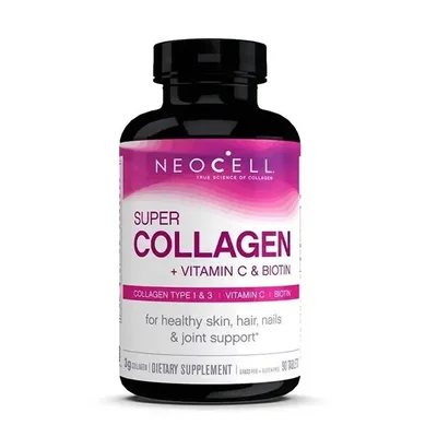 نيوسيل (Neocell) سوبر كولاجين + فيتامين سي، لدعم مرونة البشرة وصحة المفاصل، كبسولات - 90 كبسولة