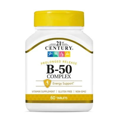 21st Century B-50 Complex, Supports Energy & Nervous System, Tablets - 60 Count