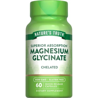Nature's Truth Magnesium Glycinate, Supports Muscle & Nerve Function, Capsules - 60 Count