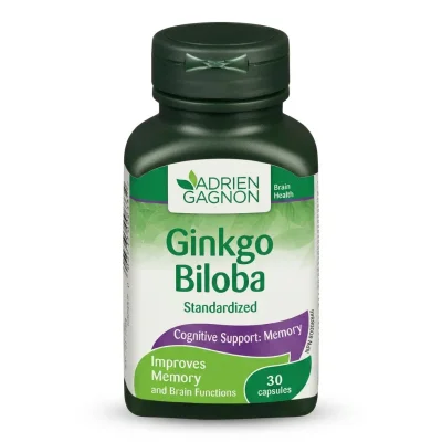 ADRIEN GAGNON Ginkgo Biloba, Memory & Circulation Support, Capsules - 30 Count