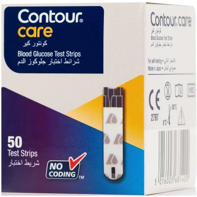 Contour Care Blood Glucose Test Strips, For Blood Sugar Monitoring, Test Strips - 50 Count
