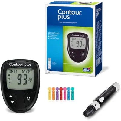 Contour Plus No Coding Blood Glucose Monitoring System, Accurate & User-Friendly - Blood Glucose Meter Kit