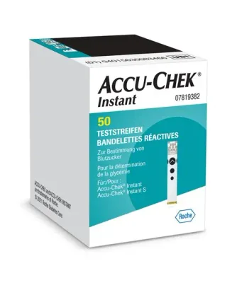 Accu-Chek Instant Blood Glucose Monitoring Test Strips by Roche - 50 Tests