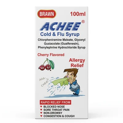 Brawn Achee, Cold & Flu Symptom Relief, Syrup - 100ml