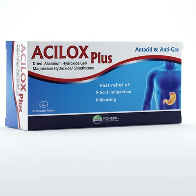 Pioneer Acilox Plus Fast Relief from Heartburn, Indigestion & Gas, Chewable Tablets - 50 Tablets