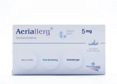 Aeriallerg 5mg Allergy Tablets (Desloratadine) by Pharma International - 30 Tablets