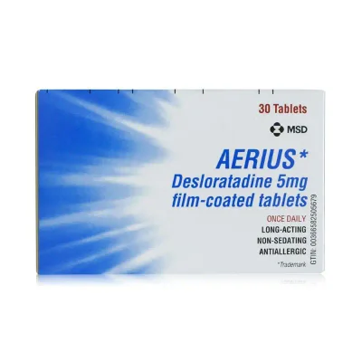 Aerius 5mg Allergy Tablets (Desloratadine) by MSD - 30 Tablets