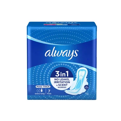 Always Girl Maxi Thick Sanitary Pads, Maximum Absorption & Leak Protection - Pack