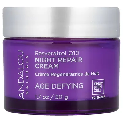 Andalou Naturals Night Repair Cream, Overnight Skin Regeneration & Hydration - 50g