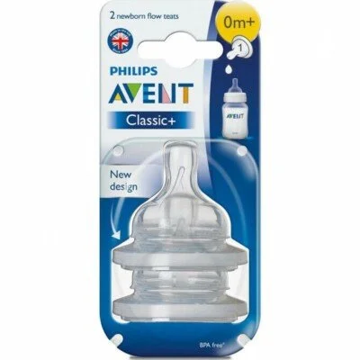 Avent Classic Newborn Flow Teats by Philips - Pack of 2