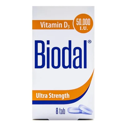 Hayat Biodal Vitamin D3 for Vitamin D Deficiency & Bone Health, Tablets, 50,000 IU - 4 Tablets