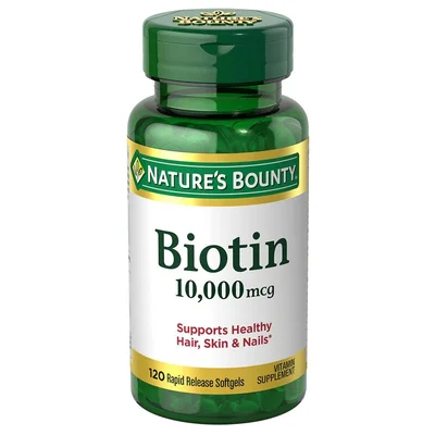 Nature's Bounty Biotin Supports Healthy Hair, Skin & Nails, Softgels, 10,000 mg - 120 Count