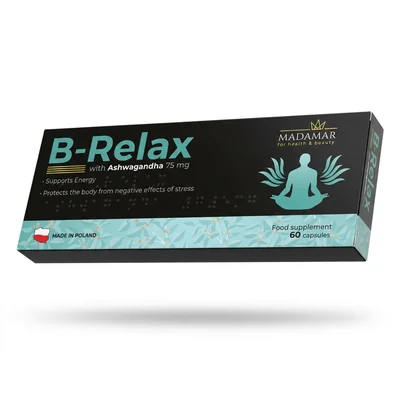 MadaMar B-Relax 75mg Herbal Supplement for Relaxation & Sleep Support, Capsules - 60 Capsules
