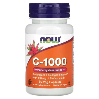 NOW C-1000 Vitamin C, Immune Support & Antioxidant, Capsules, 1000mg - 30 Count