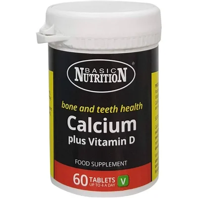 Basic Nutrition Calcium & Vitamin D3 Supplement, Supports Healthy Bones & Teeth, Tablets