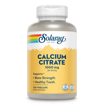 Solaray Calcium Citrate for Bone Health & Muscle Function, Capsules, 1000mg - 120 Capsules