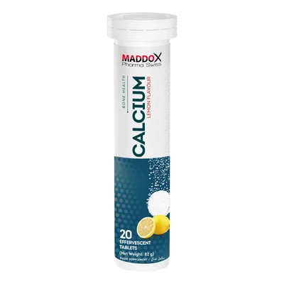 Maddox Calcium Effervescent Supplement, Supports Bone Health, Effervescent Tablets - 20 Tablets