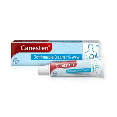 Canesten Clotrimazole Antifungal Cream, for Skin Infections & Itching Relief - Tube