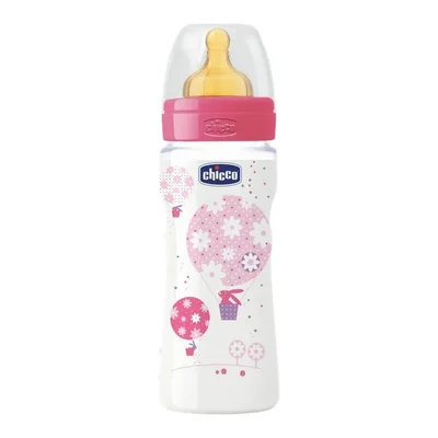 شيكو (Chicco) رضاعة أطفال ويل-بينج، تدفق سريع، حلمة لاتكس محايدة - 330 مل