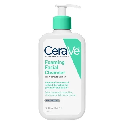 سيرافي (CeraVe) غسول الوجه الرغوي، ينظف البشرة بعمق ويزيل الزيوت الزائدة والمكياج، 355 مل