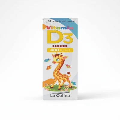لا كولينا (La Colina) قطرات فيتامين D3، لدعم نمو العظام والمناعة لدى الرضع والأطفال، 400 وحدة دولية
