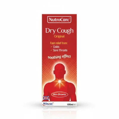 Nutracare Dry Cough Syrup, Soothes Throat Irritation & Antiseptic - 100ml