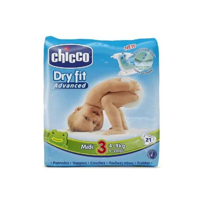 شيكو (Chicco) حفاضات دراي فيت أدفانسد، مقاس 3 - 21 قطعة