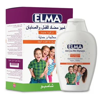 إلما (Elma) شامبو مضاد للقمل، يقضي بفعالية على قمل الرأس والصئبان - 200 مل