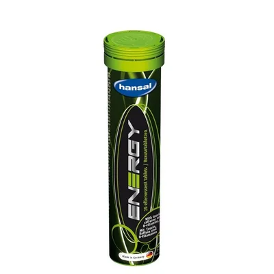 Hansal Energy Effervescent Multivitamin, Caffeine & Taurine for Energy & Alertness, Effervescent Tablets - 20 Tablets