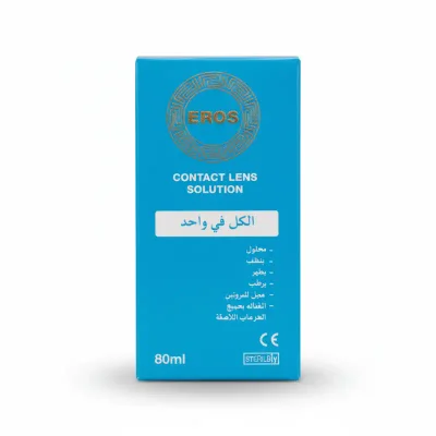 Eros Contact Lens Solution, Multipurpose for Cleaning, Disinfecting, Rinsing & Storing - 80ml