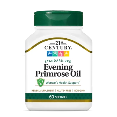 21st Century Evening Primrose Oil, Supports Skin Health & Hormonal Balance, Softgels - 60 Count