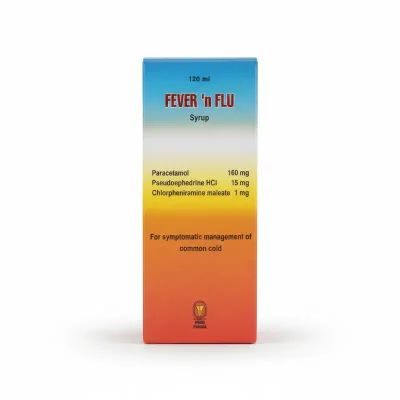 فارونيا (Pharonia) فيفر آند فلو شراب، لتخفيف أعراض البرد والإنفلونزا - 100 مل