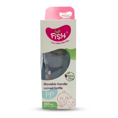 Fish Curved Baby Bottle with Movable Handle - 250ml