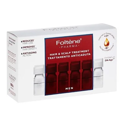 Foltene Treatment for Men, Hair Loss & Growth Stimulator, Vials - 12 Vials