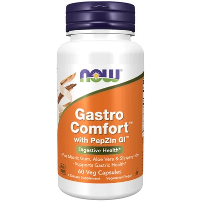 NOW Gastro Comfort With PepZin Gi, Digestive Health & Stomach Lining Support, Capsules - 60 Count