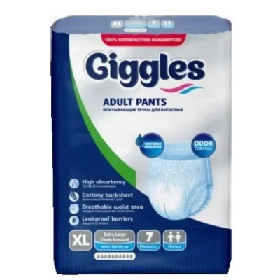 Giggles Adult Pants, XL Size - 7 Count